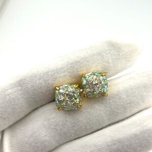 Kate Spade Gold and Silver Toned Multi Colored Glitter Sparkling Stud Earrings